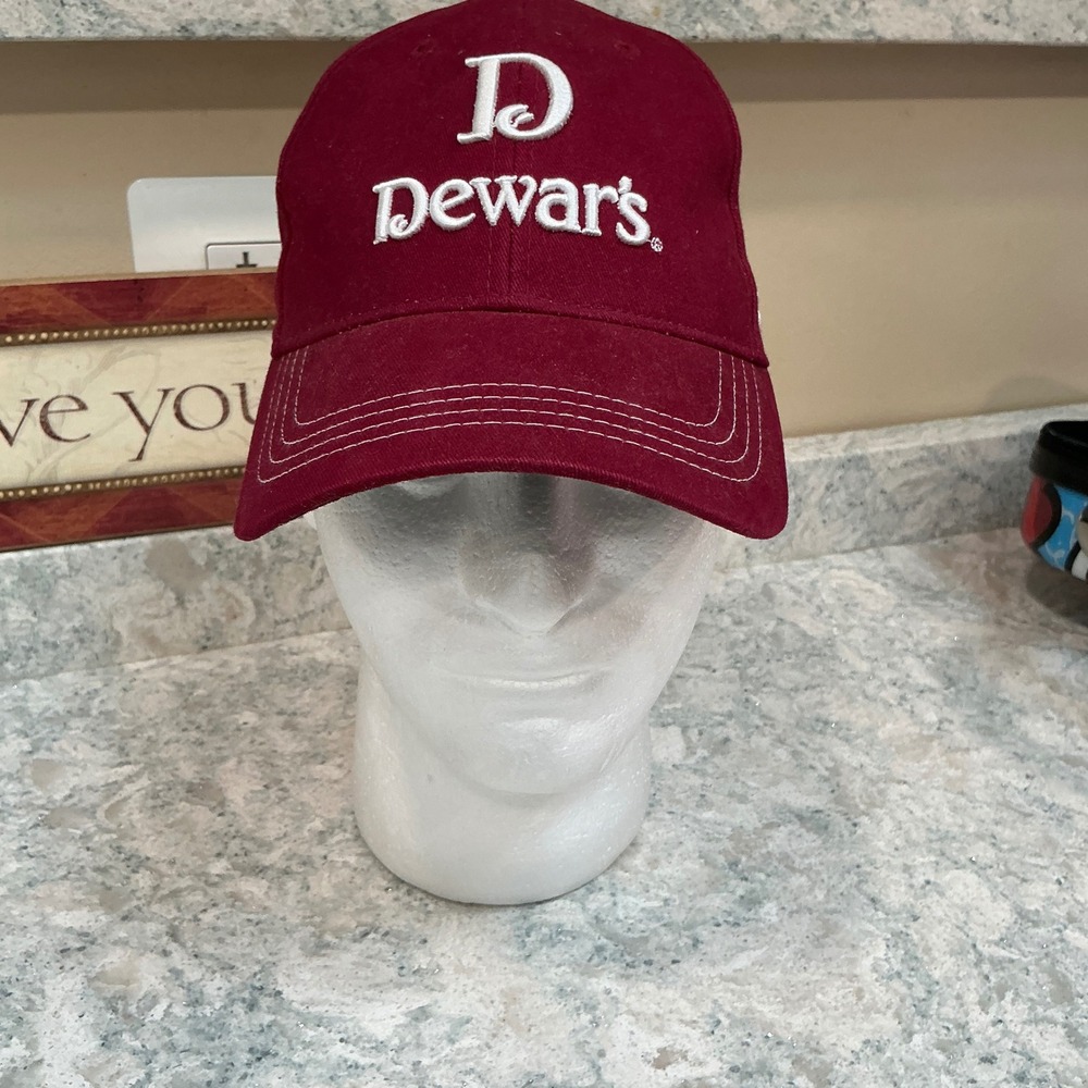 TaylorMade Hat Dewars Scotch Whisky OSFA Burgundy Adjustable Golf Baseball Cap